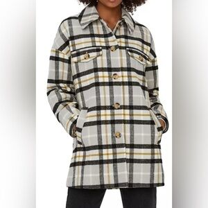 Nordstrom Vero Moda Luna Plaid Shacket Sz M